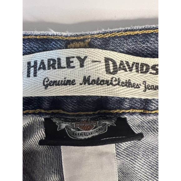 Genuine Harley Davidson Men Blue Denim Jeans Traditional Fit Faded 38x31 - Picture 8 of 12